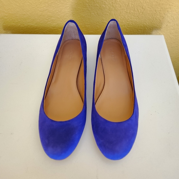 J. Crew Cobalt Blue Sued Ballet Flats ***NEW*** - Picture 8 of 10